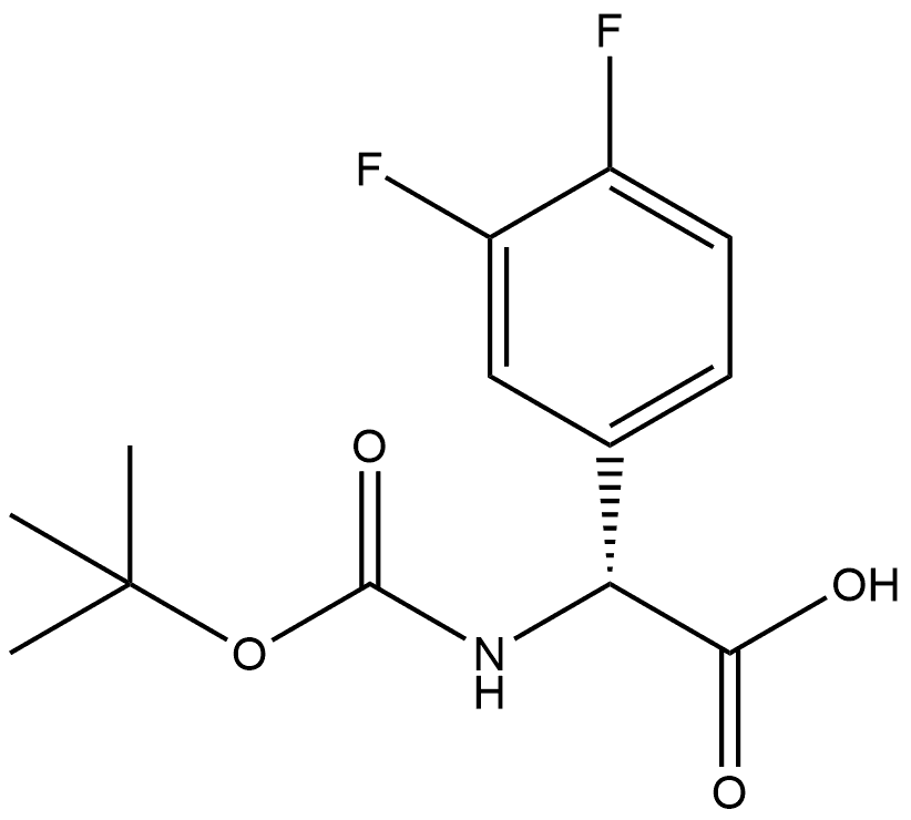 Benzeneacetic acid, α-[[(1,1-dimethylethoxy)carbonyl]amino]-3,4-difluoro-, (αR)- Structure