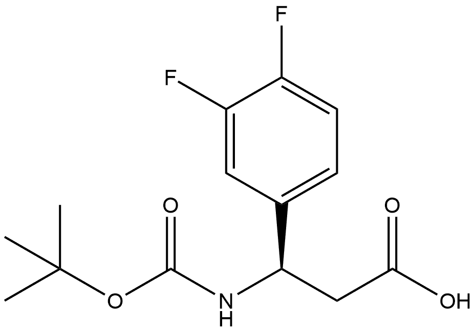 (R)-3-((tert-butoxycarbonyl)amino)-3-(3,4-difluorophenyl)propanoic acid,1241683-00-0,结构式