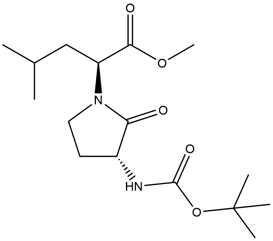 1-Pyrrolidineacetic acid, 3-[[(1,1-dimethylethoxy)carbonyl]amino]-α-(2-methylpropyl)-2-oxo-, methyl ester, [S-(R*,S*)]- (9CI)