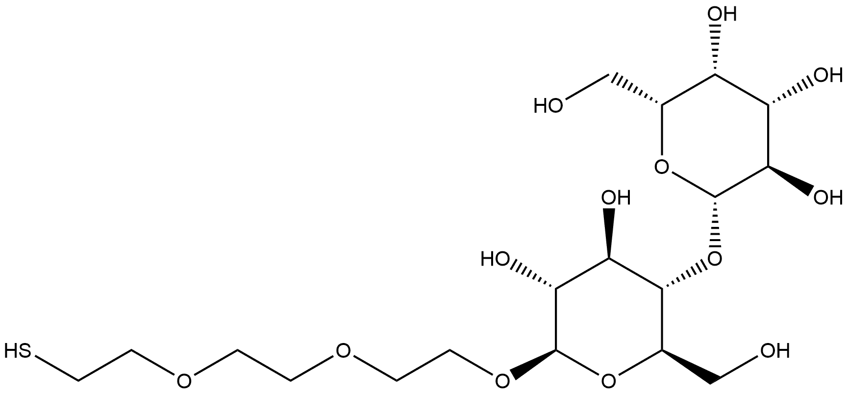 β-D-Glucopyranoside, 2-[2-(2-mercaptoethoxy)ethoxy]ethyl 4-O-β-D-galactopyranosyl- 化学構造式