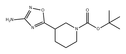 1-Piperidinecarboxylic acid, 3-(3-amino-1,2,4-oxadiazol-5-yl)-, 1,1-dimethylethyl ester Structure