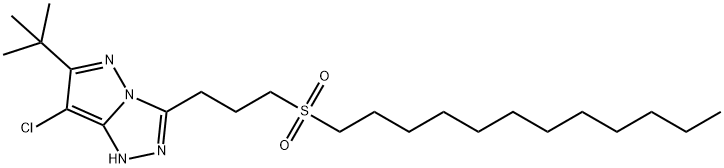 1H-Pyrazolo[5,1-c]1,2,4-triazole, 7-cloro-6-(1,1-dimethylethyl)-3-[3-(dodecylsulfonyl)propyl Structure