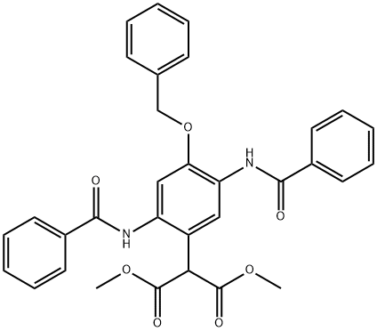 124400-60-8 Propanedioic acid, 2-[2,5-bis(benzoylamino)-4-(phenylmethoxy)phenyl]-, 1,3-dimethyl ester