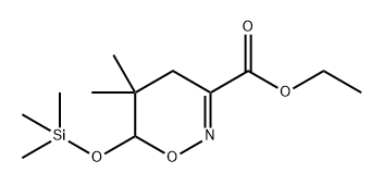 4H-1,2-Oxazine-3-carboxylic acid, 5,6-dihydro-5,5-dimethyl-6-[(trimethylsilyl)oxy]-, ethyl ester Struktur