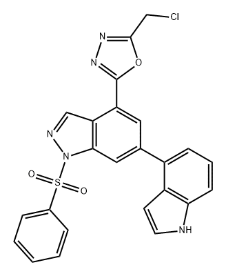 1H-Indazole, 4-[5-(chloromethyl)-1,3,4-oxadiazol-2-yl]-6-(1H-indol-4-yl)-1-(phenylsulfonyl)-