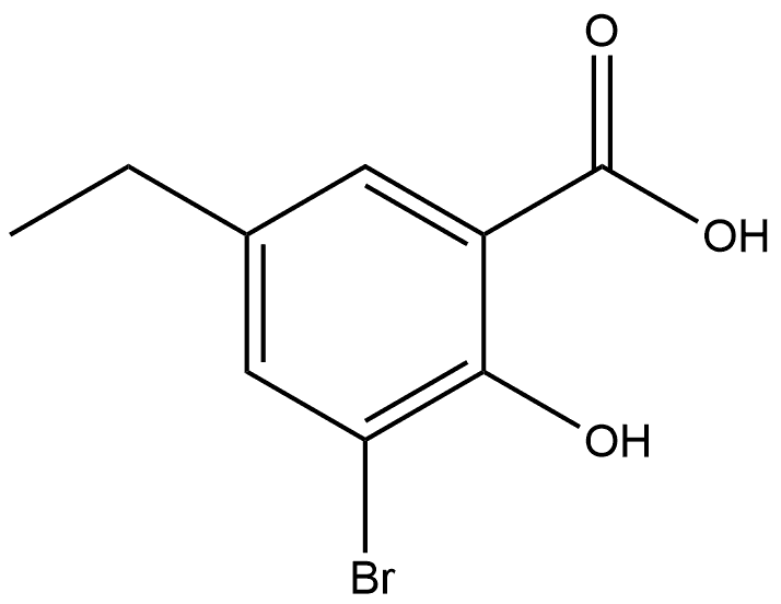 3-Bromo-5-ethyl-2-hydroxybenzoic acid Structure