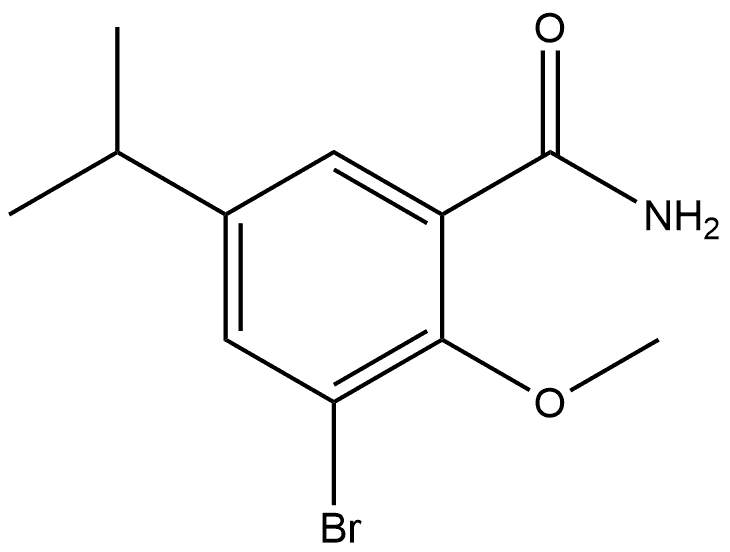 3-Bromo-2-methoxy-5-(1-methylethyl)benzamide Struktur