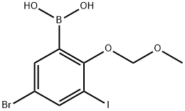 Boronic acid, B-[5-bromo-3-iodo-2-(methoxymethoxy)phenyl]- Struktur