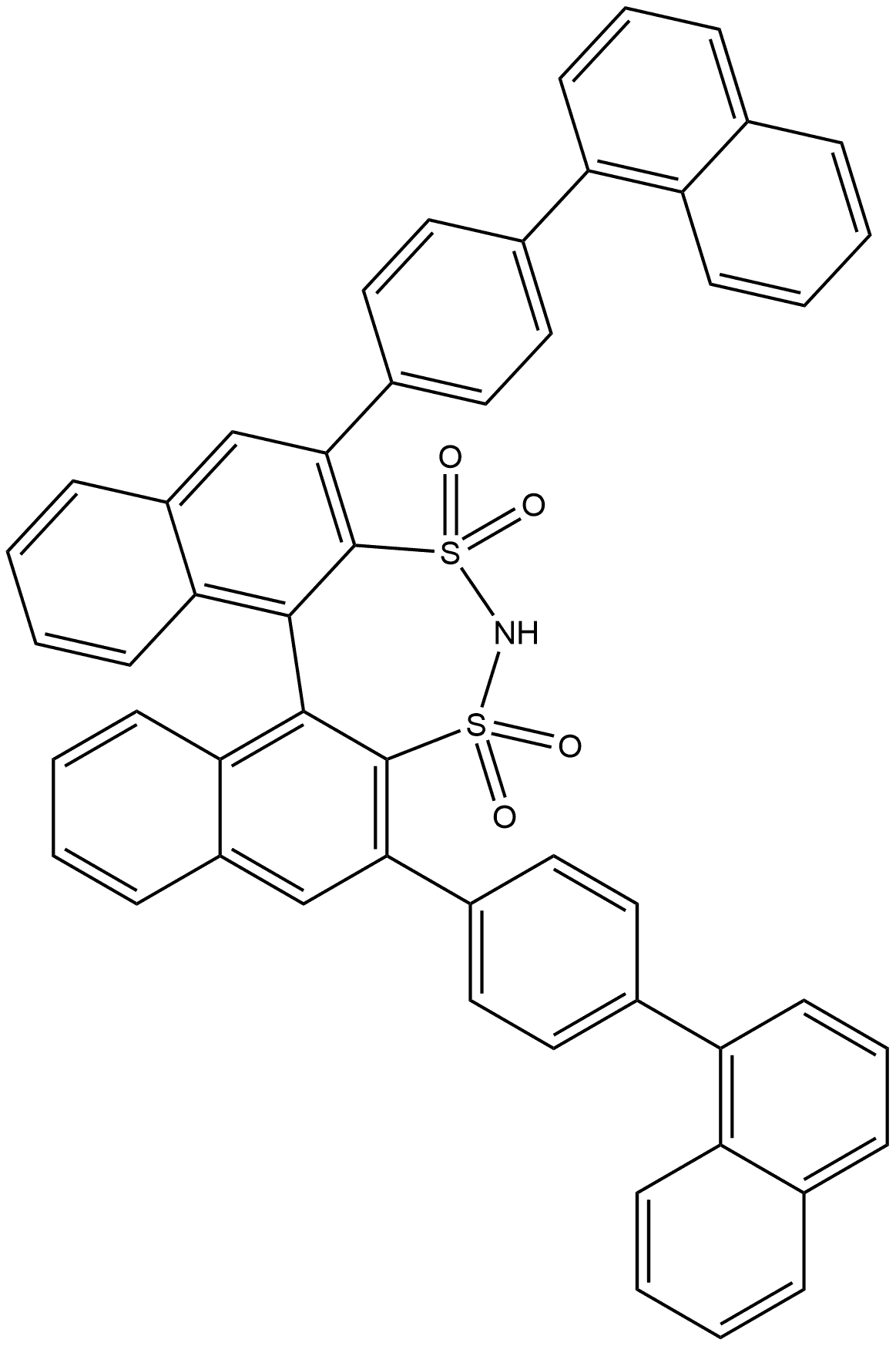 Dinaphtho[2,1-d:1',2'-f][1,3,2]dithiazepine, 2,6-bis[4-(1-naphthalenyl)phenyl]-, 3,3,5,5-tetraoxide, (11bR)- Structure