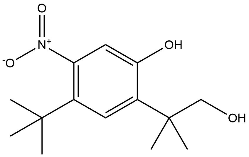 Benzeneethanol, 5-(1,1-dimethylethyl)-2-hydroxy-β,β-dimethyl-4-nitro- Structure