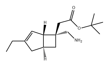 Bicyclo[3.2.0]hept-3-ene-6-acetic acid, 6-(aminomethyl)-3-ethyl-, 1,1-dimethylethyl ester, (1R,5R,6S)- Structure