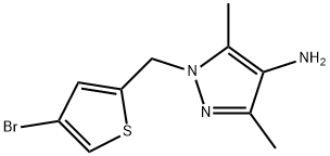 1-((4-溴噻吩-2-基)甲基)-3,5-二甲基-1H-吡唑-4-胺,1247076-44-3,结构式