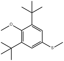 Benzene, 1,3-bis(1,1-dimethylethyl)-2-methoxy-5-(methylthio)- Struktur