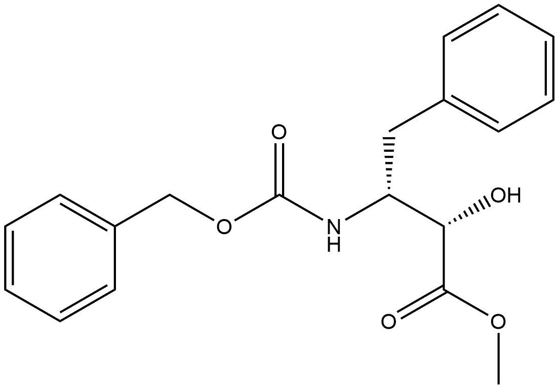 Benzenebutanoic acid, α-hydroxy-β-[[(phenylmethoxy)carbonyl]amino]-, methyl ester, (αS,βR)- Struktur
