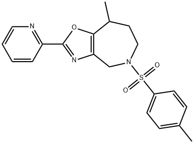 4H-Oxazolo[4,5-c]azepine, 5,6,7,8-tetrahydro-8-methyl-5-[(4-methylphenyl)sulfonyl]-2-(2-pyridinyl)- 化学構造式