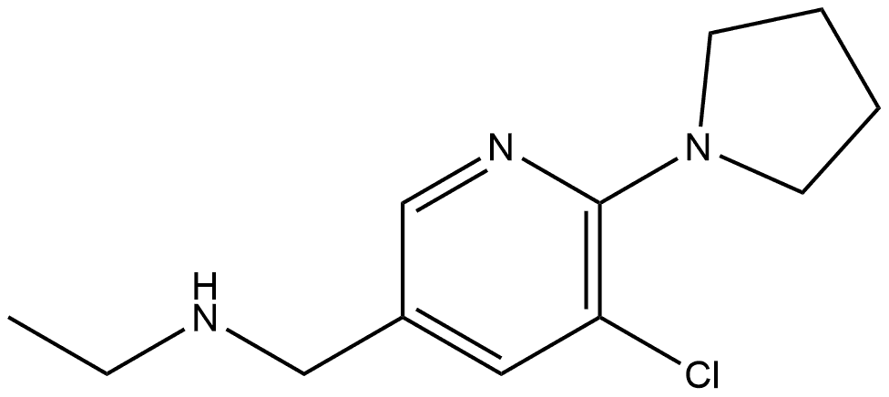 5-Chloro-N-ethyl-6-(1-pyrrolidinyl)-3-pyridinemethanamine Structure