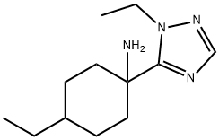 4-乙基-1-(1-乙基-1H-1,2,4-三唑-5-基)环己-1-胺 结构式