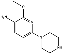 3-Pyridinamine, 2-methoxy-6-(1-piperazinyl)- Struktur