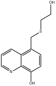 5-(((2-Hydroxyethyl)thio)methyl)quinolin-8-ol 化学構造式