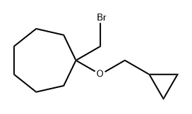 1-(溴甲基)-1-(环丙基甲氧基)环庚烷 结构式