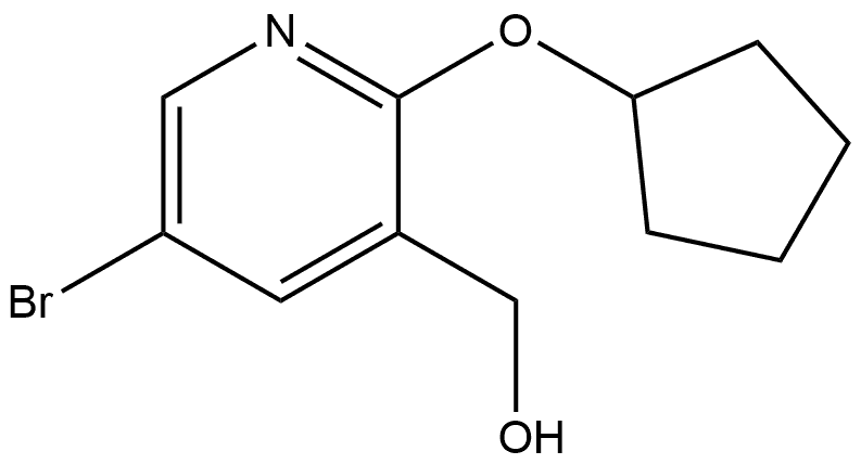 5-Bromo-2-(cyclopentyloxy)-3-pyridinemethanol,1250924-39-0,结构式