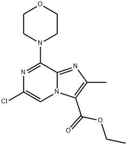 Imidazo[1,2-a]pyrazine-3-carboxylic acid, 6-chloro-2-methyl-8-(4-morpholinyl)-, ethyl ester Structure