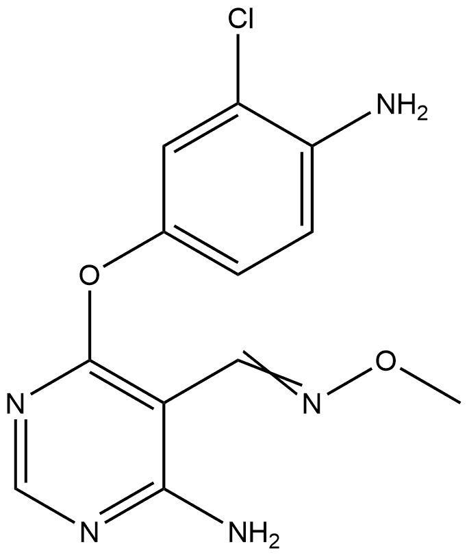 4-Amino-6-(4-amino-3-chlorophenoxy)-5-pyrimidinecarboxaldehyde O-methyloxime,1252675-78-7,结构式