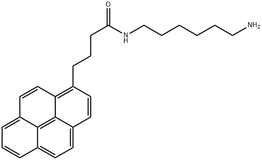 N-(6-アミノヘキシル)ピレン-1-ブタンアミド 化学構造式