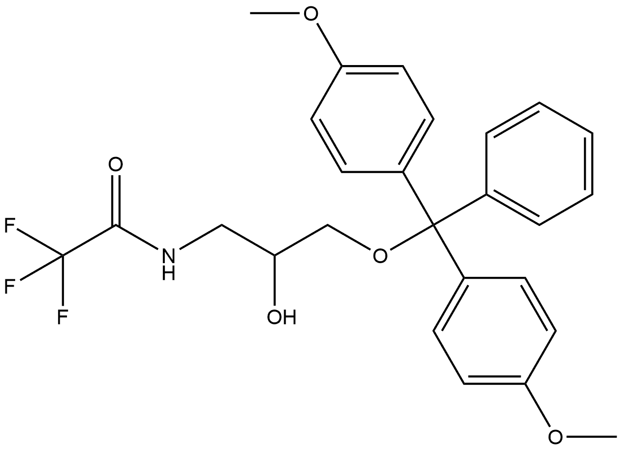 Acetamide, N-[3-[bis(4-methoxyphenyl)phenylmethoxy]-2-hydroxypropyl]-2,2,2-trifluoro-,125348-24-5,结构式