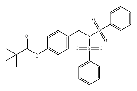 Propanamide, N-[4-[[bis(phenylsulfonyl)amino]methyl]phenyl]-2,2-dimethyl- Structure