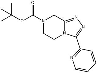 1,2,4-Triazolo[4,3-a]pyrazine-7(8H)-carboxylic acid, 5,6-dihydro-3-(2-pyridinyl)-, 1,1-dimethylethyl ester Struktur