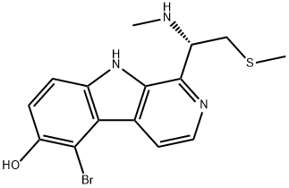 5-Bromo-1-[(S)-1-methylamino-2-methylthioethyl]-β-carbolin-6-ol,125422-17-5,结构式