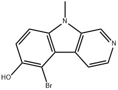5-ブロモ-9-メチル-β-カルボリン-6-オール 化学構造式