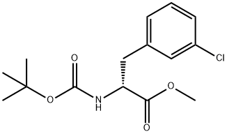 D-Phenylalanine, 3-chloro-N-[(1,1-dimethylethoxy)carbonyl]-, methyl ester Structure