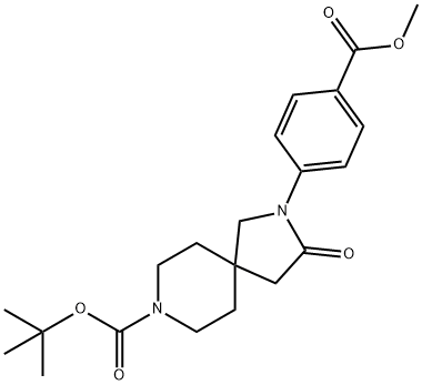 2,8-Diazaspiro[4.5]decane-8-carboxylic acid, 2-[4-(methoxycarbonyl)phenyl]-3-oxo-, 1,1-dimethylethyl ester Structure