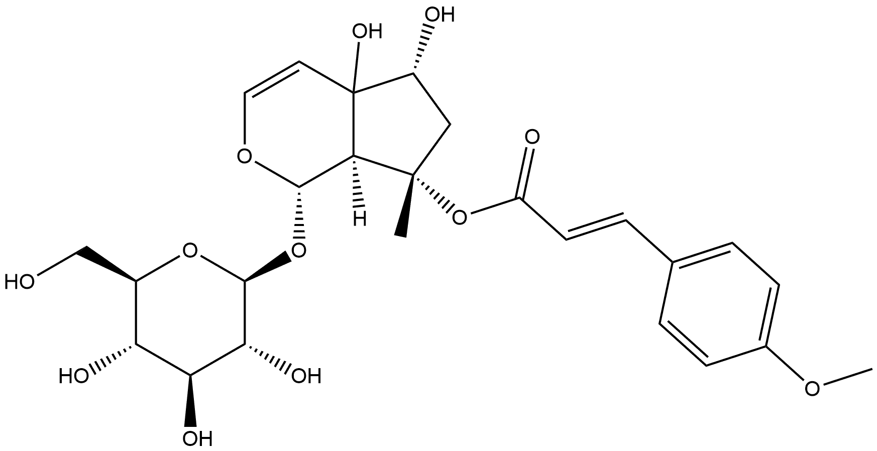 8-(O-Methyl-p-cumaroyl)-Harpagide Struktur