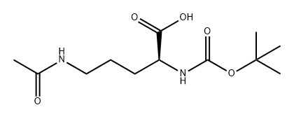 L-Ornithine, N5-acetyl-N2-[(1,1-dimethylethoxy)carbonyl]- Structure