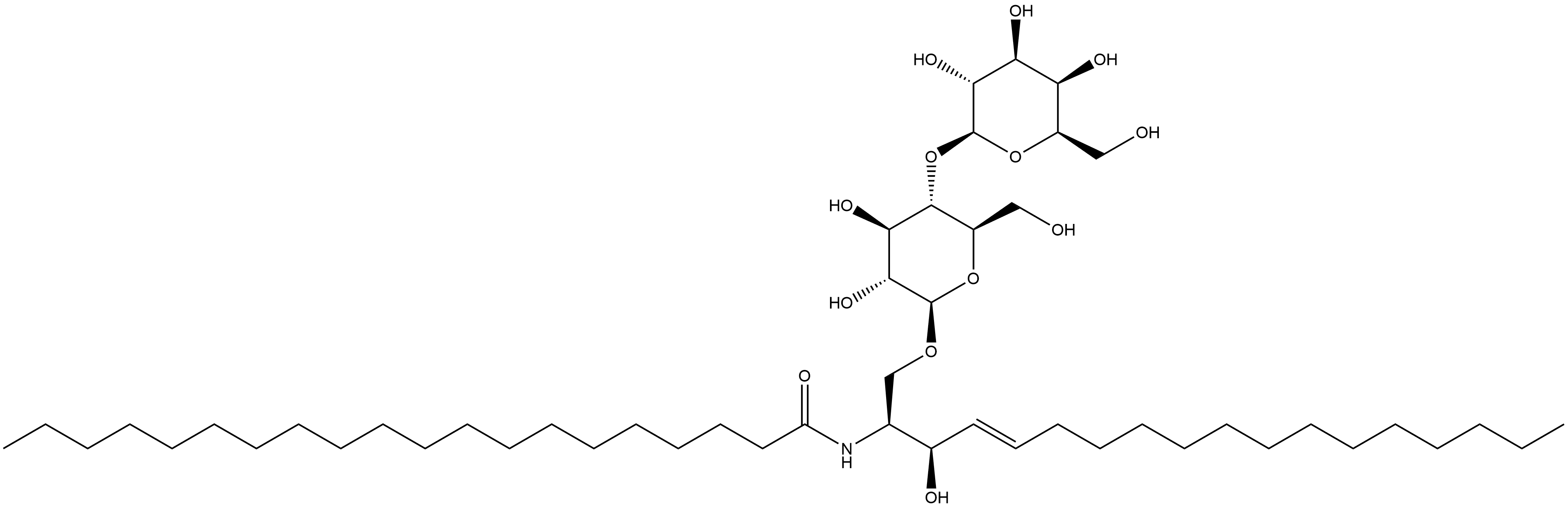 Eicosanamide, N-[(1S,2R,3E)-1-[[(4-O-β-D-galactopyranosyl-β-D-glucopyranosyl)oxy]methyl]-2-hydroxy-3-heptadecen-1-yl]- Structure