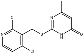 4(3H)-Pyrimidinone, 2-[[(2,4-dichloro-3-pyridinyl)methyl]thio]-6-methyl- Struktur