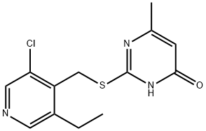 4(3H)-Pyrimidinone, 2-[[(3-chloro-5-ethyl-4-pyridinyl)methyl]thio]-6-methyl- 结构式