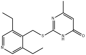4(3H)-Pyrimidinone, 2-[[(3,5-diethyl-4-pyridinyl)methyl]thio]-6-methyl- Structure