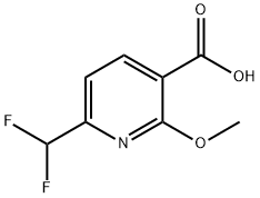 3-Pyridinecarboxylic acid, 6-(difluoromethyl)-2-methoxy- Struktur