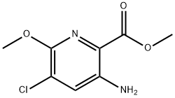 2-Pyridinecarboxylic acid, 3-amino-5-chloro-6-methoxy-, methyl ester Struktur