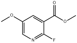 3-Pyridinecarboxylic acid, 2-fluoro-5-methoxy-, methyl ester 化学構造式