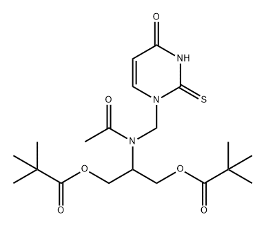 Propanoic acid, 2,2-dimethyl-, 1,1'-[2-[acetyl[(3,4-dihydro-4-oxo-2-thioxo-1(2H)-pyrimidinyl)methyl]amino]-1,3-propanediyl] ester