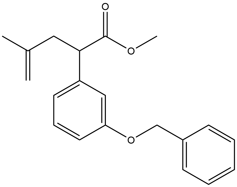 Benzeneacetic acid, α-(2-methyl-2-propen-1-yl)-3-(phenylmethoxy)-, methyl ester Structure