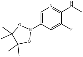 2-Pyridinamine, 3-fluoro-N-methyl-5-(4,4,5,5-tetramethyl-1,3,2-dioxaborolan-2-yl)-,1257431-66-5,结构式