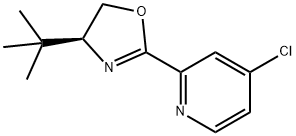 Pyridine, 4-chloro-2-[(4S)-4-(1,1-dimethylethyl)-4,5-dihydro-2-oxazolyl]- Structure