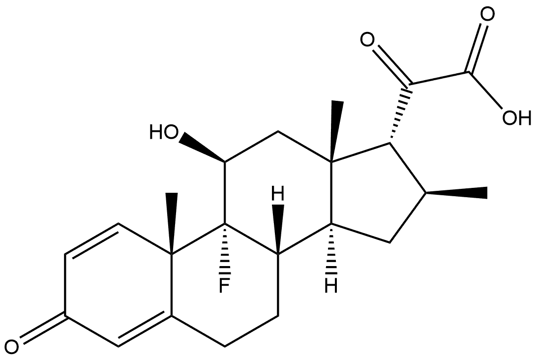 Betamethasone Impurity 2 (Betamethasone 17beta -H-17-Ketoacid), 1257544-85-6, 结构式