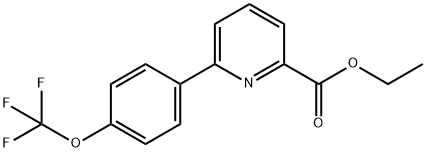 Ethyl 6-(4-(trifluoromethoxy)phenyl)picolinate,1258269-05-4,结构式